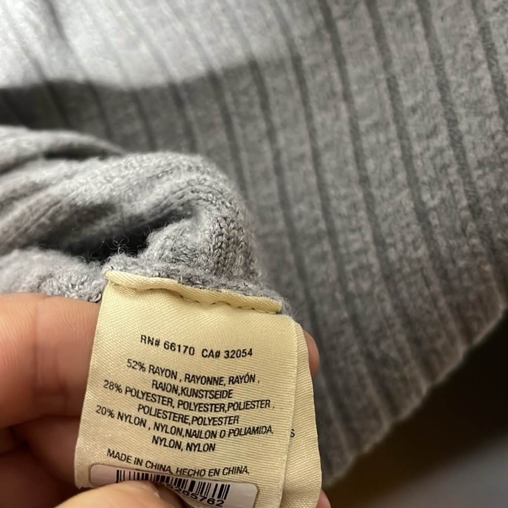Anthropology MOTH Grey ribbed turtleneck sweater size small - Picture 7 of 11